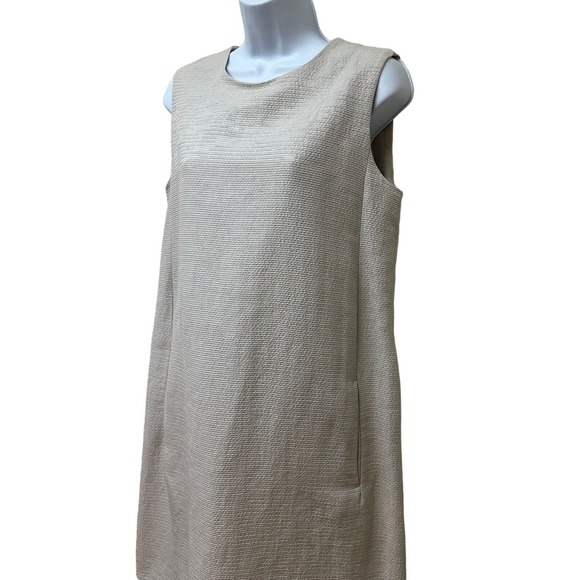 'S MAX MARA Alda Striped Cotton Silk Button Back Dress Size‎ US 8 - Picture 4 of 14